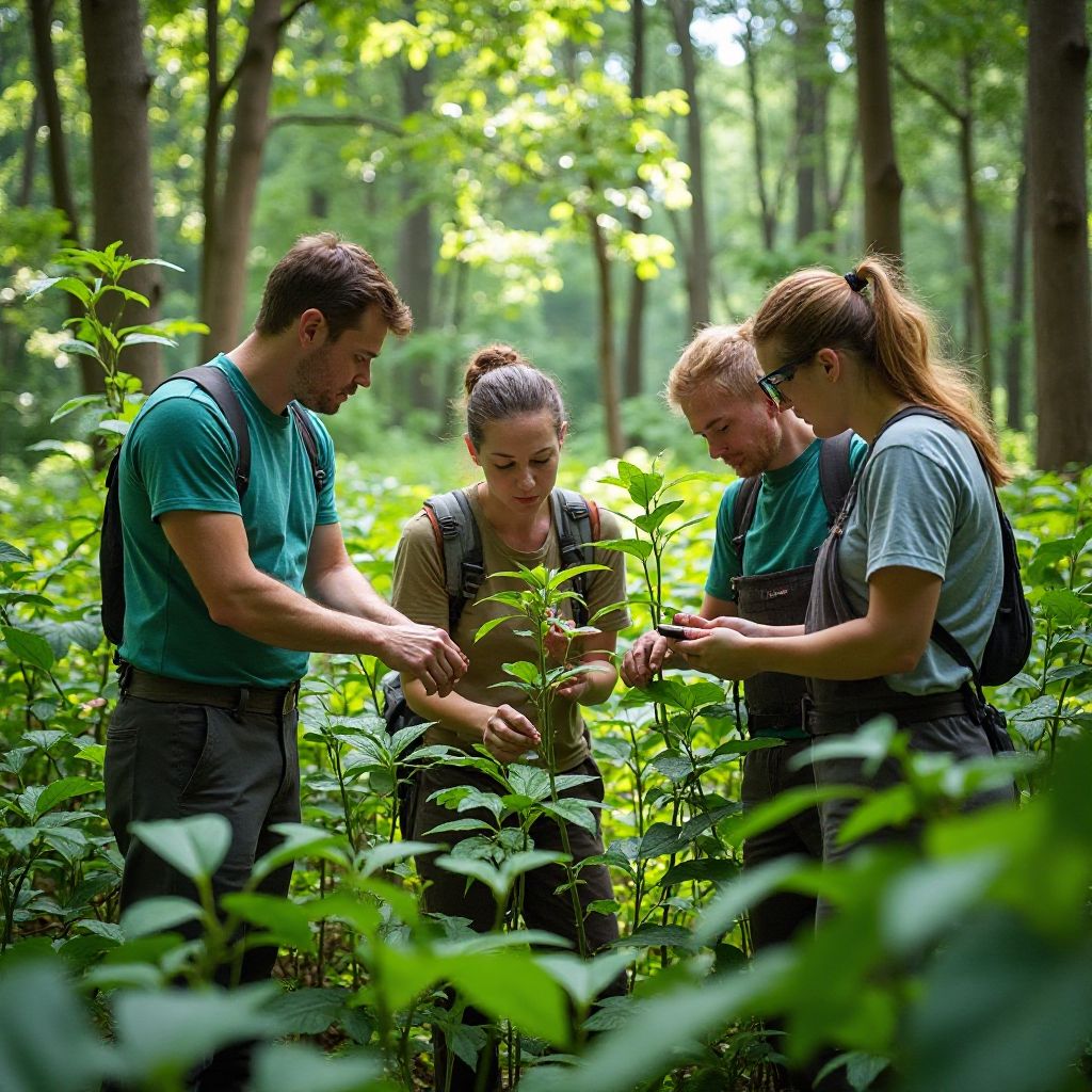 Our team of eco specialists working in the field